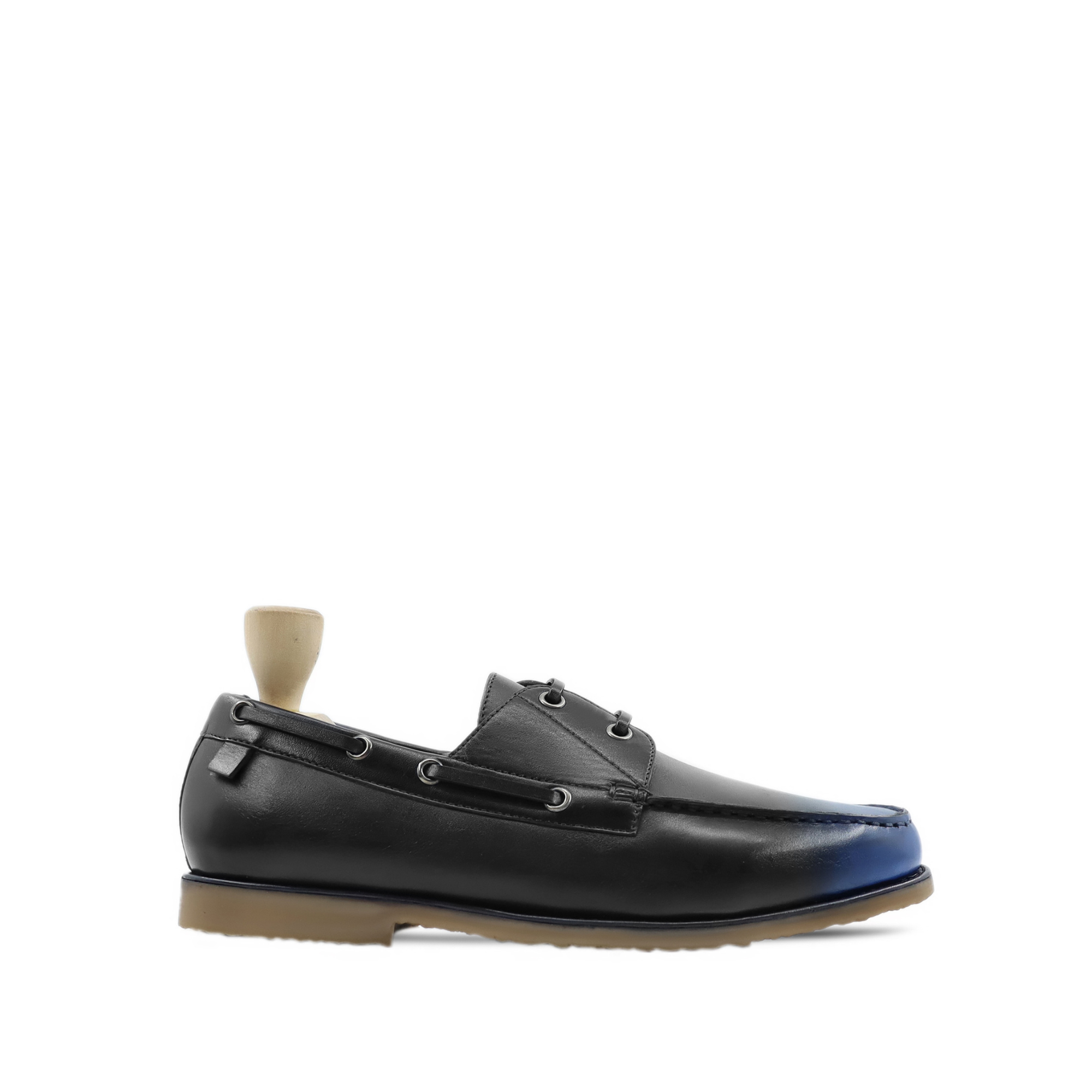Elblag - Men's Black and Blue Calf Leather Derby Shoe