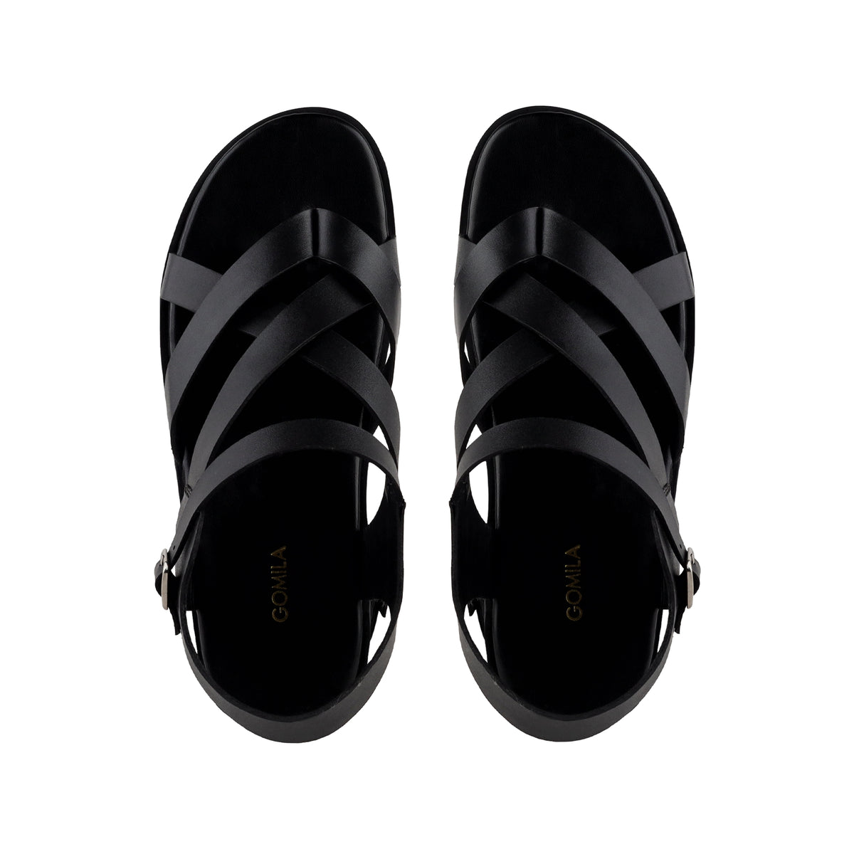Elian - Men's Black Calf Leather Sandal