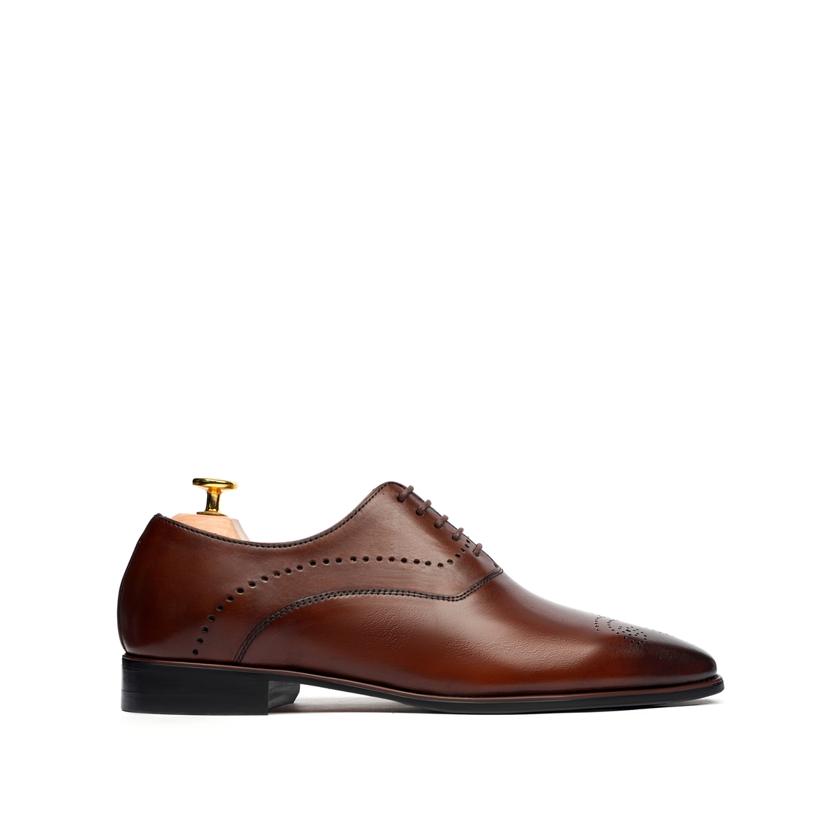 Elio - Men's Reddish Brown Calf Leather Oxford Shoe