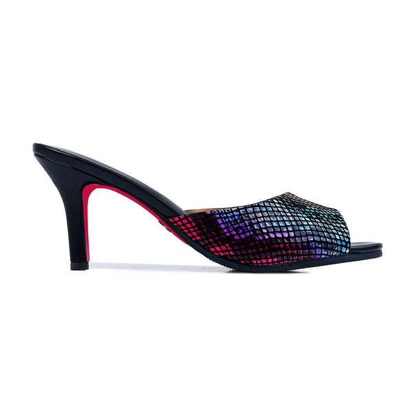 Elira - Women's Black and Rainbow Heel