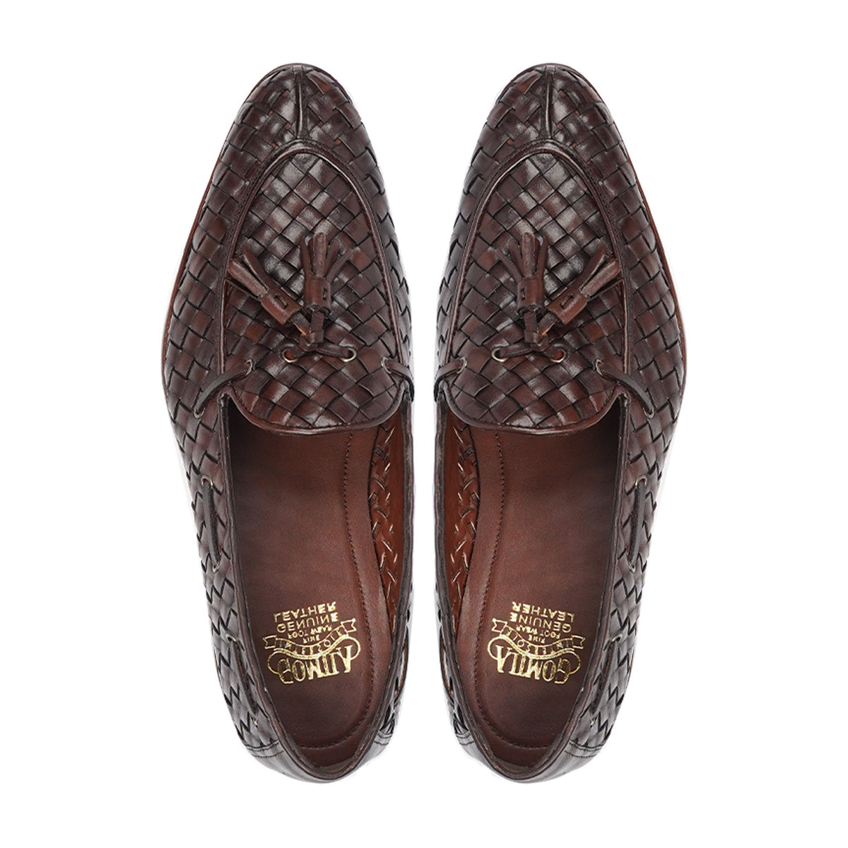 Faenza - Men's Dark Brown Hand Woven Calf Leather Loafer