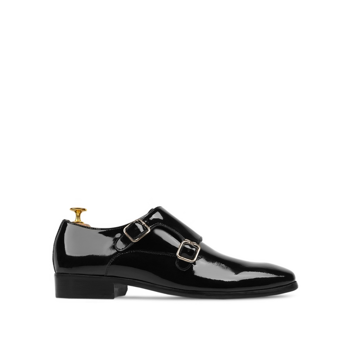 Herning - Men's Black Patent Leather Double Monkstrap