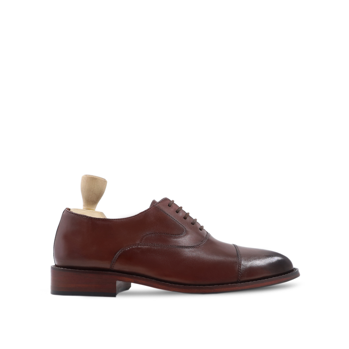 Hideaki - Men's Brown Patina Calf Leather Oxford Shoe