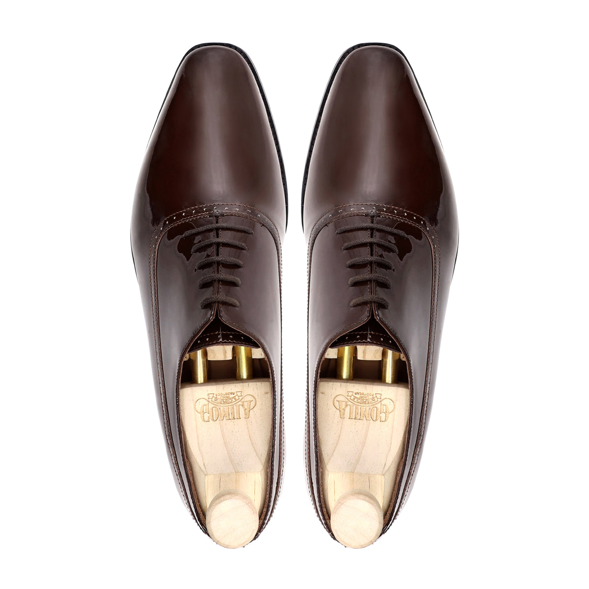 Phoenix - Men's Dark Brown Patent Leather Oxford Shoe