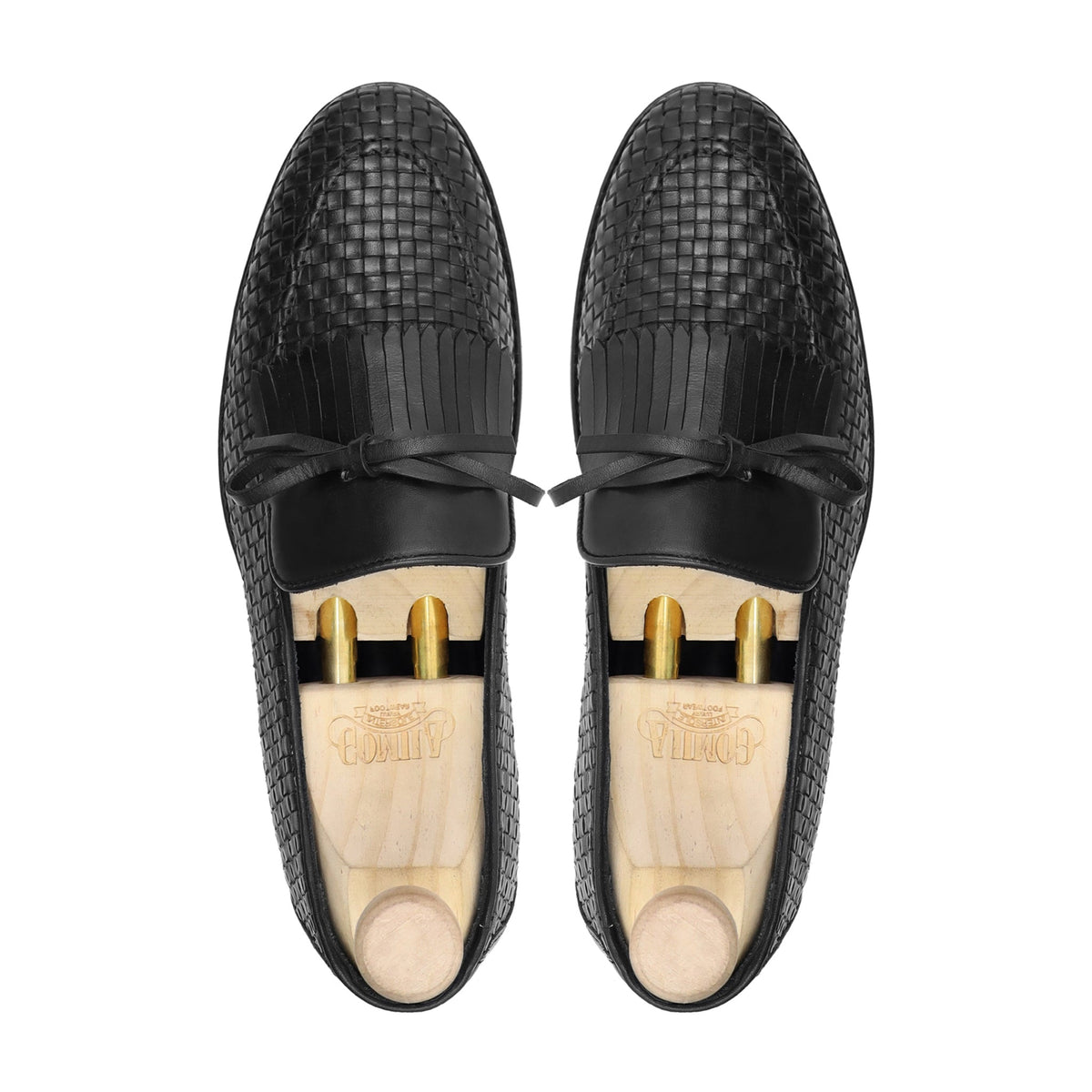 Lublin - Men's Black Hand Woven Calf Leather Loafer