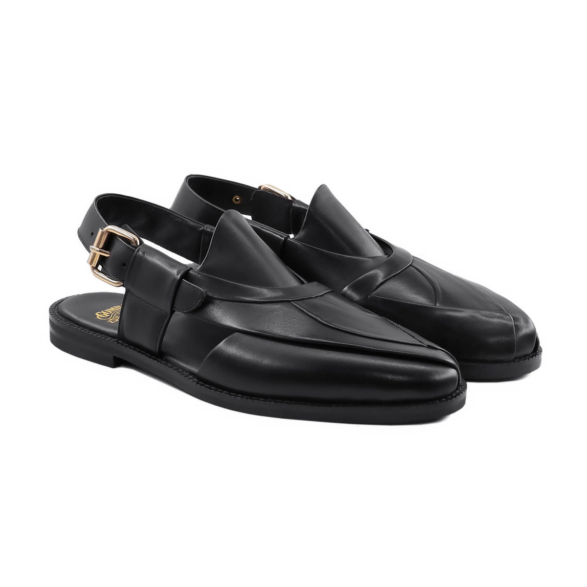 Jarvis - Men's Black Calf Leather Sandal