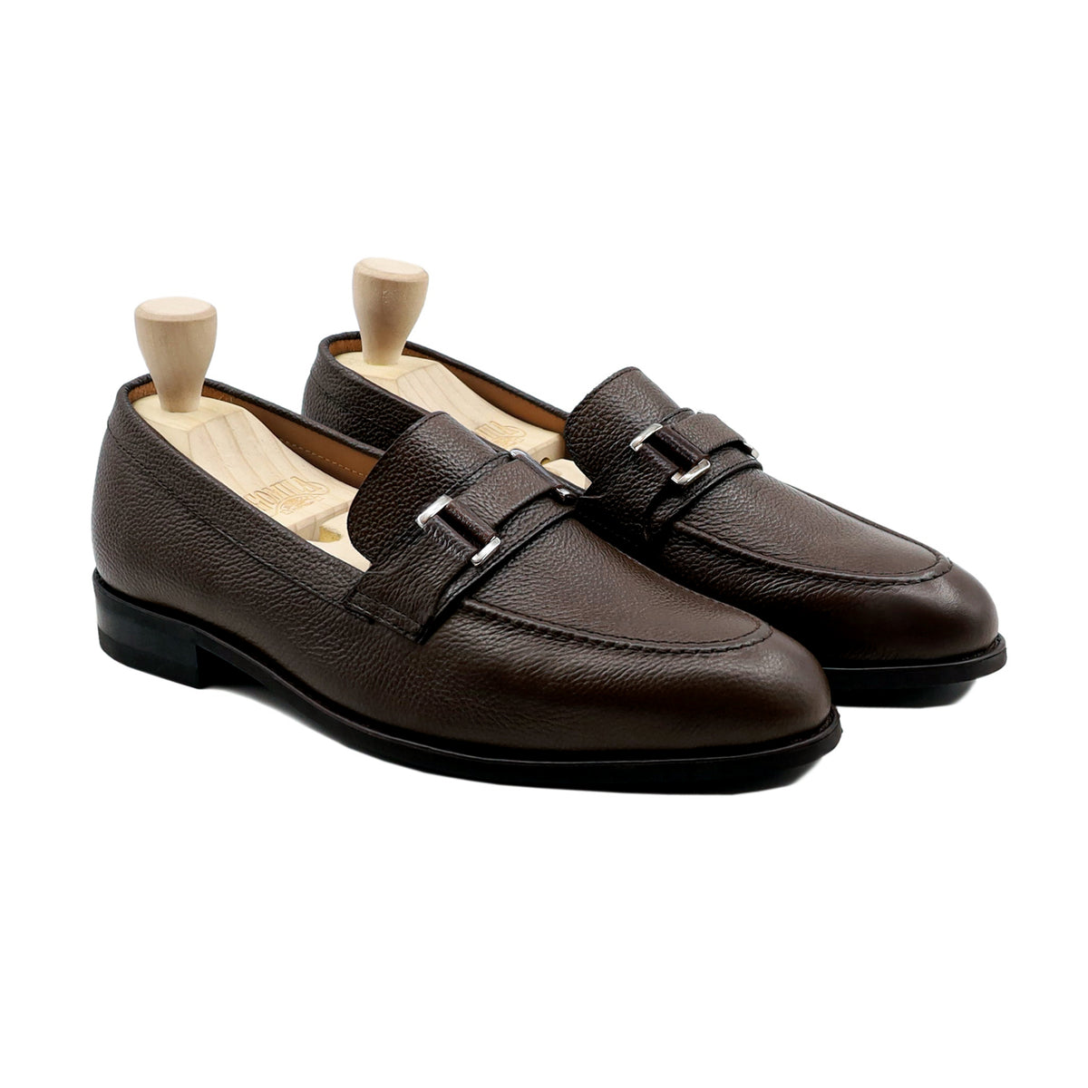 Athena - Men's Dark Brown Pebble Grain Leather Loafer