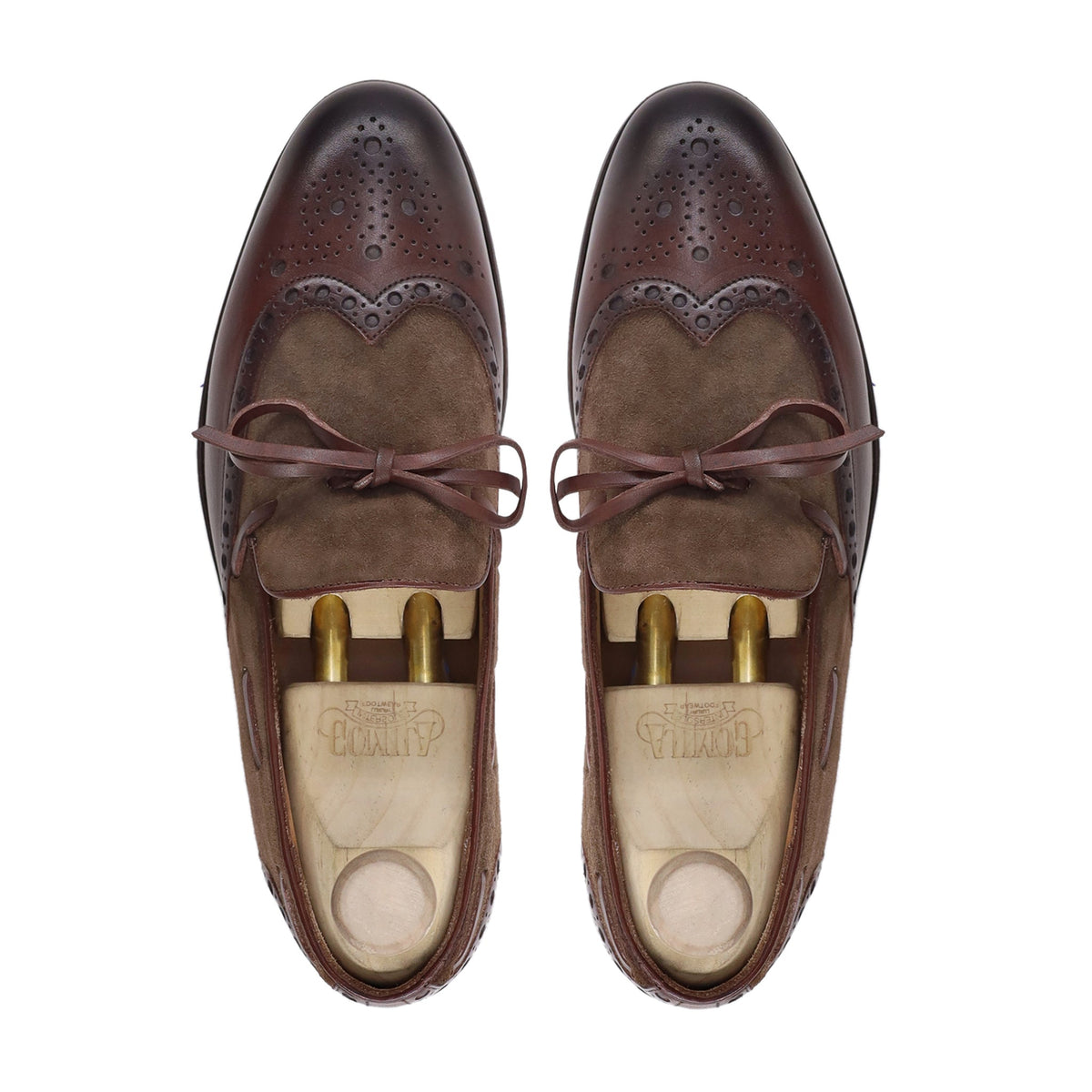 Dubnion - Men's Brown Kid Suede and Calf Leather Loafer