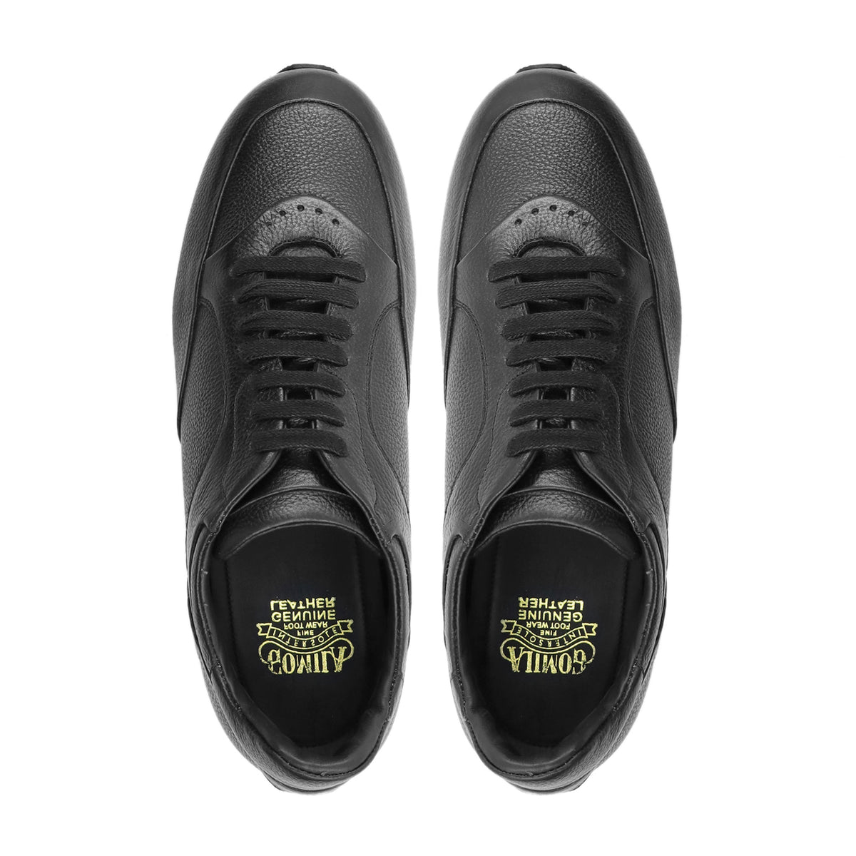 Morim - Men's Black Pebble Grain Leather Jogger