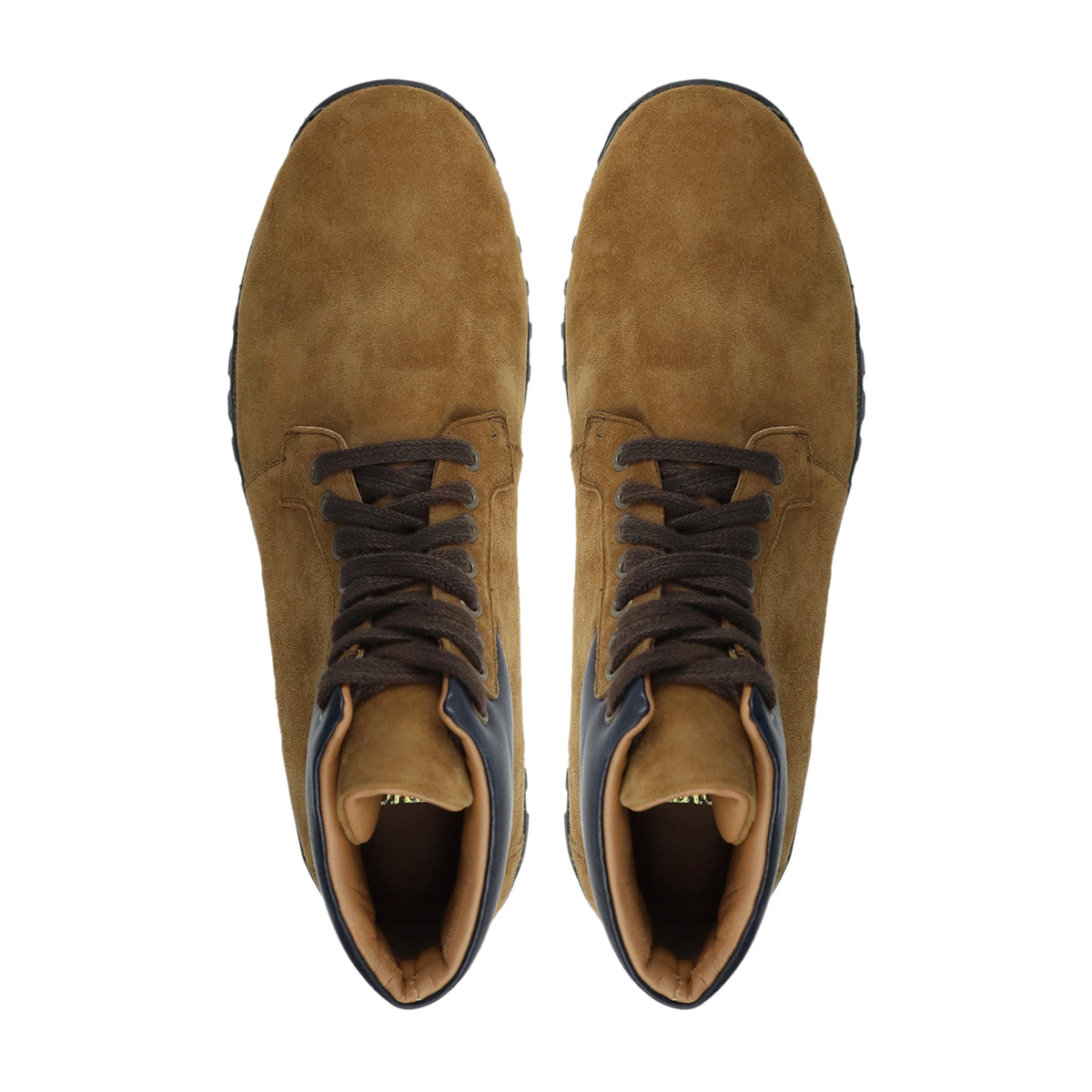 Curion - Men's Brown Kid Suede Leather Jogger