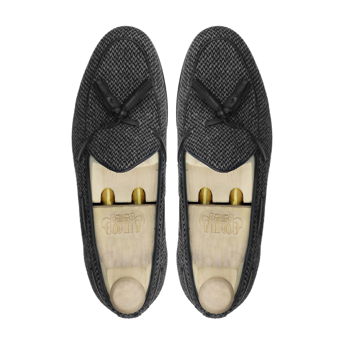 Scandix - Men's Black and Gray Tweed Loafer