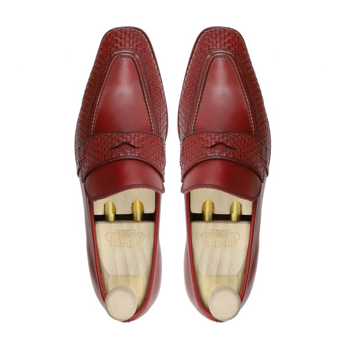 Rhenon - Men's Oxblood Calf and Hand Woven Calf Leather Loafer