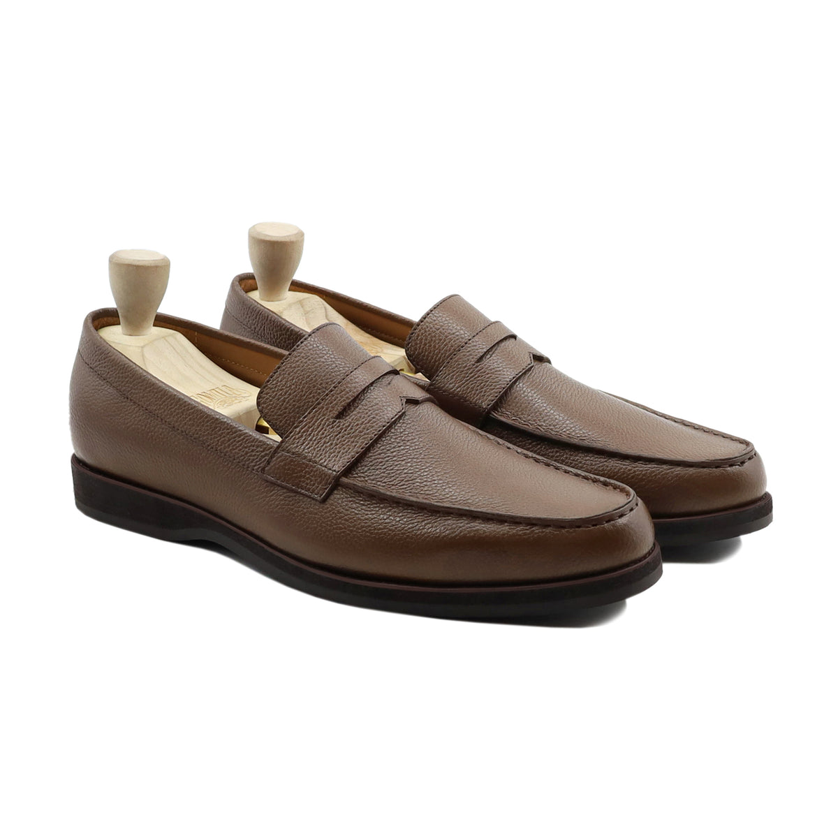 Ricardo - Men's Brown Pebble Grain Leather Loafer