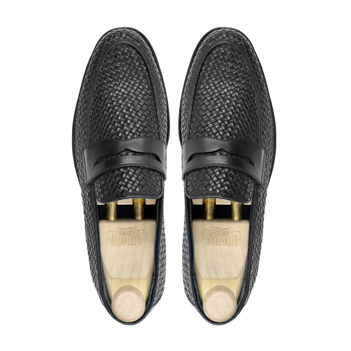 Rybnik - Men's Black Hand Woven Calf Leather Loafer