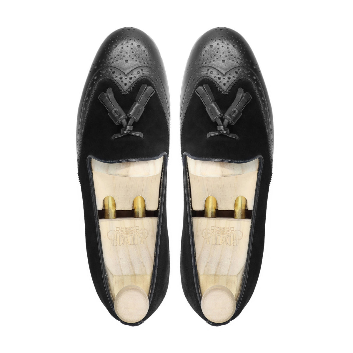 Minsk - Men's Black Calf Leather and Kid Suede Loafer