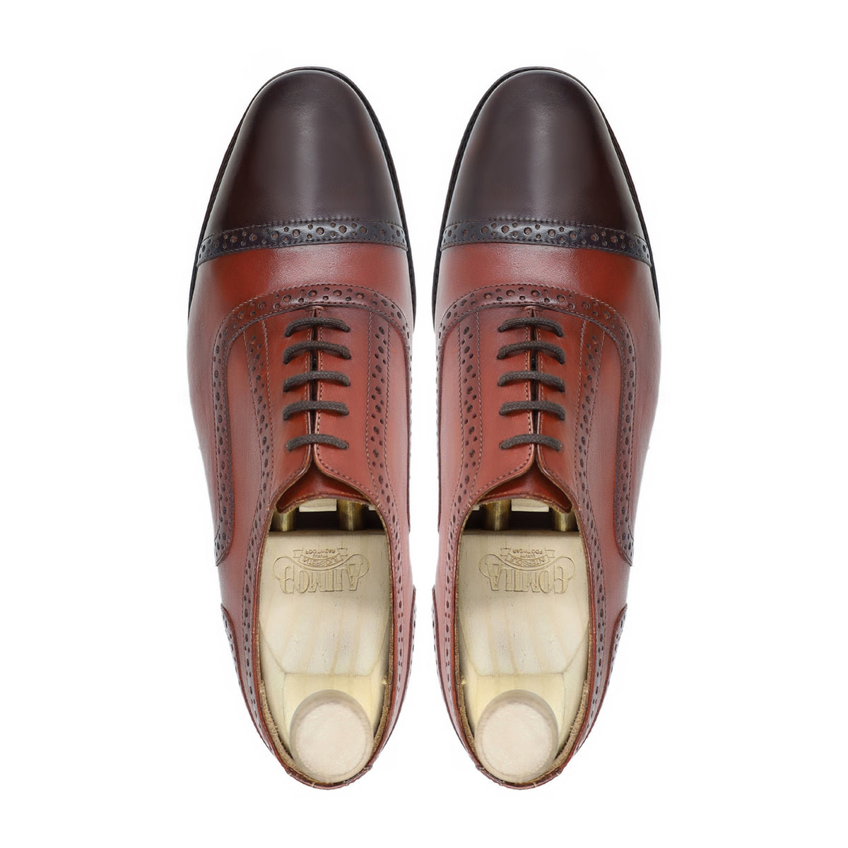 Homyel - Men's Light and Dark Brown Calf Leather Oxford Shoe