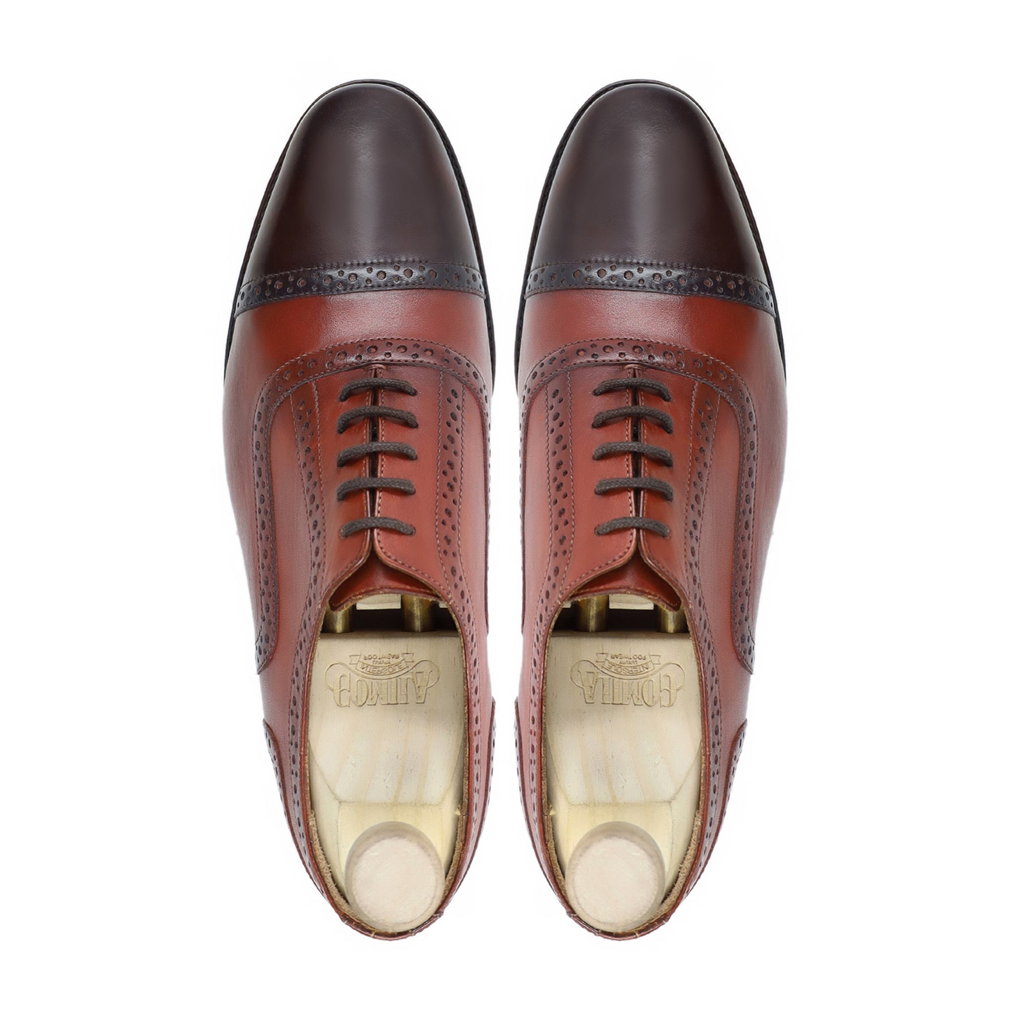 Homyel - Men's Light and Dark Brown Calf Leather Oxford Shoe