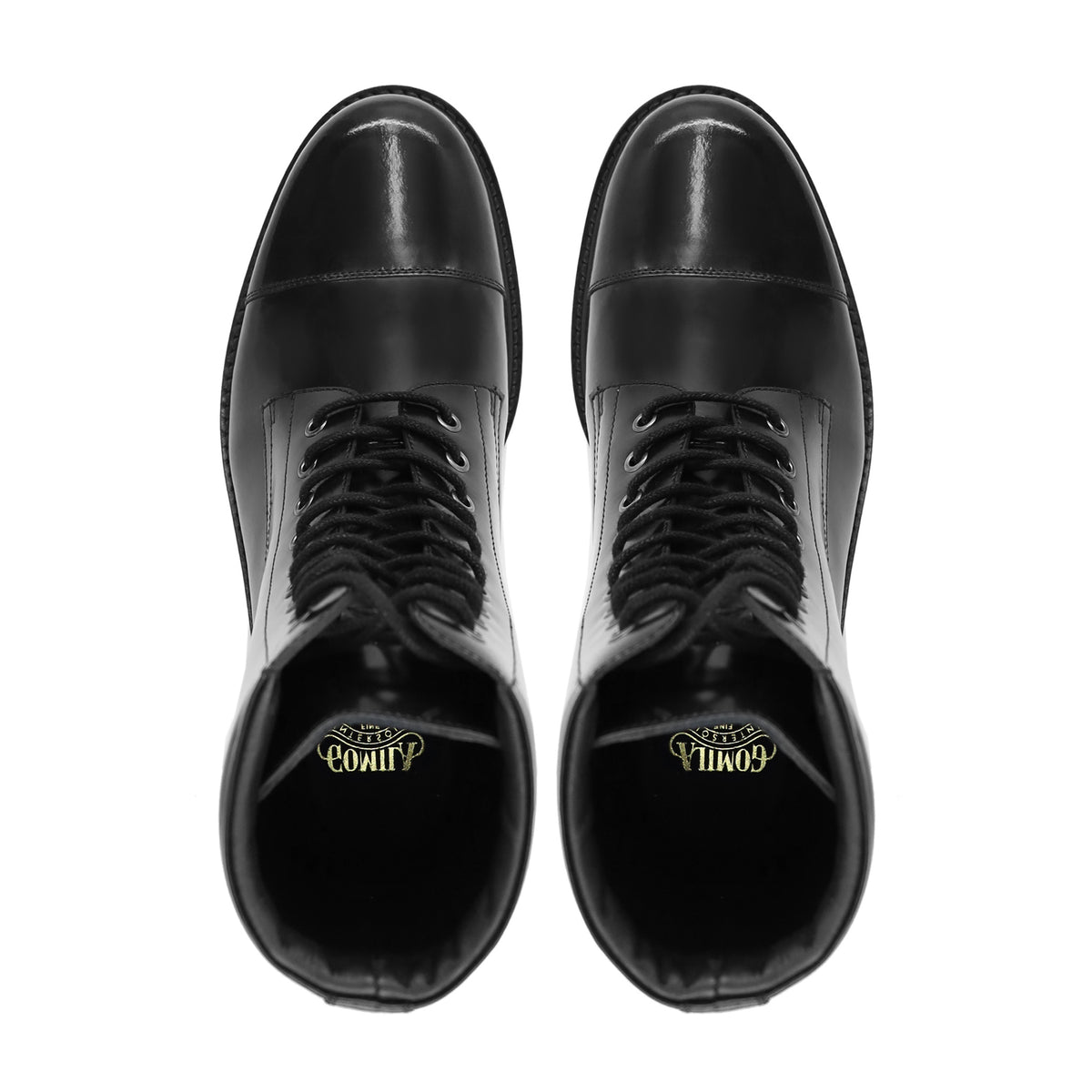 Reut - Men's Black Box Leather High Shine Boot