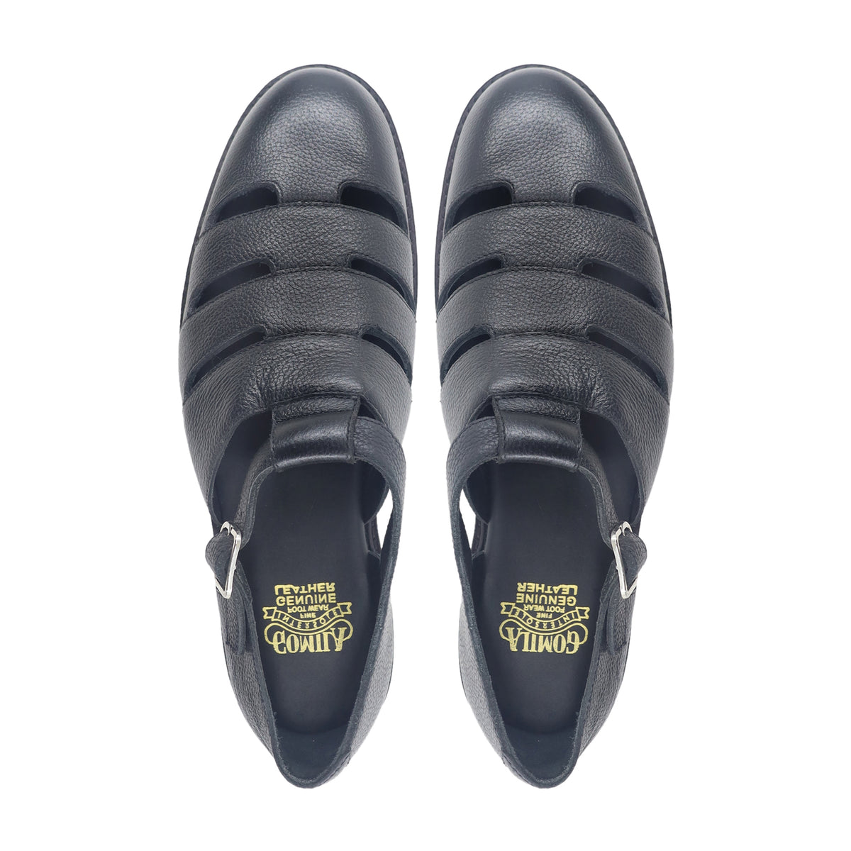 Mayra - Men's Black Pebble Grain Sandal