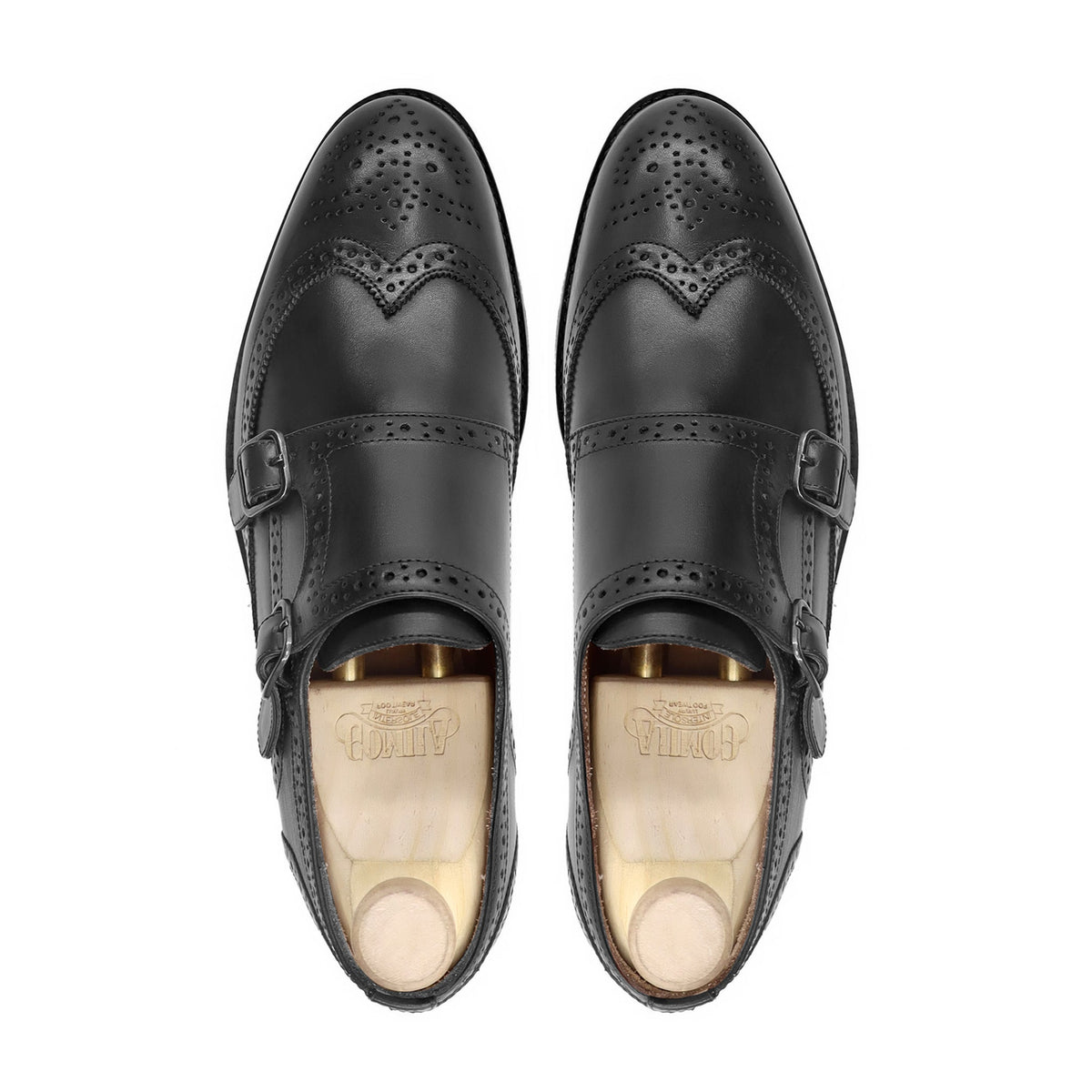 Savanna - Men's Black Calf Leather Double Monkstrap