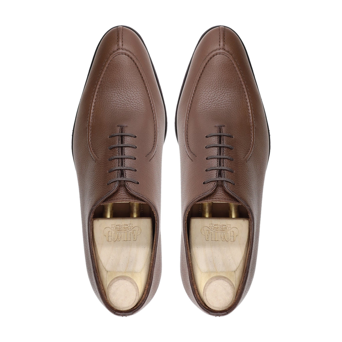 Torun - Men's Brown Pebble Grain Leather Wholecut