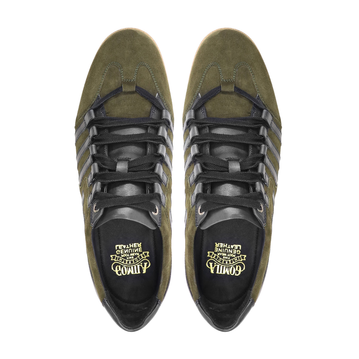 Nastved - Men's Olive Green Kid Suede Leather Jogger