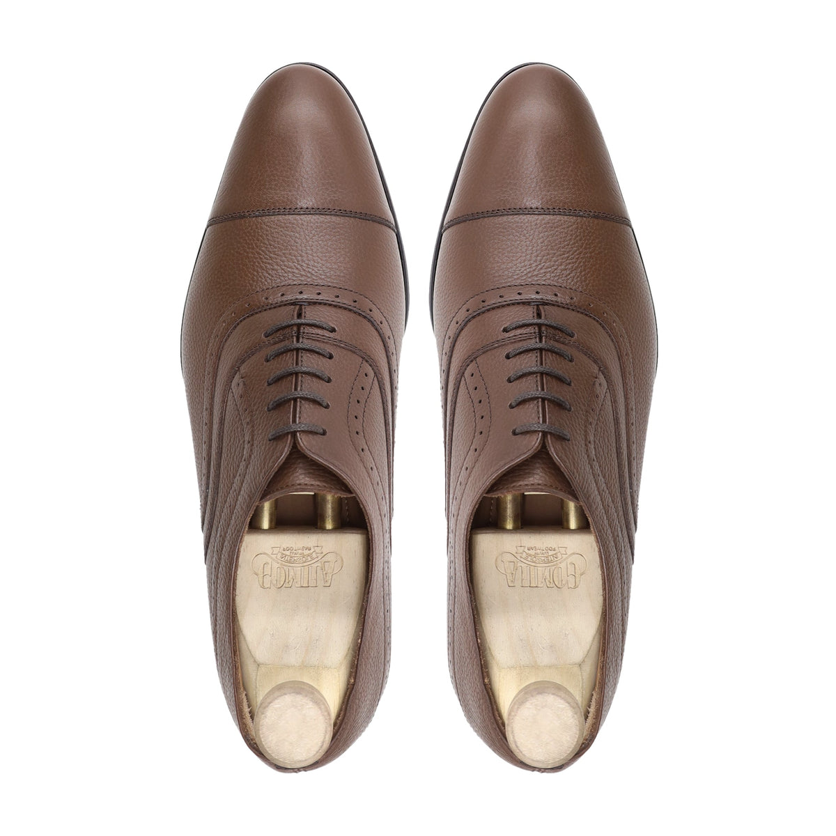 Bregenz - Men's Brown Pebble Grain Leather Oxford Shoe