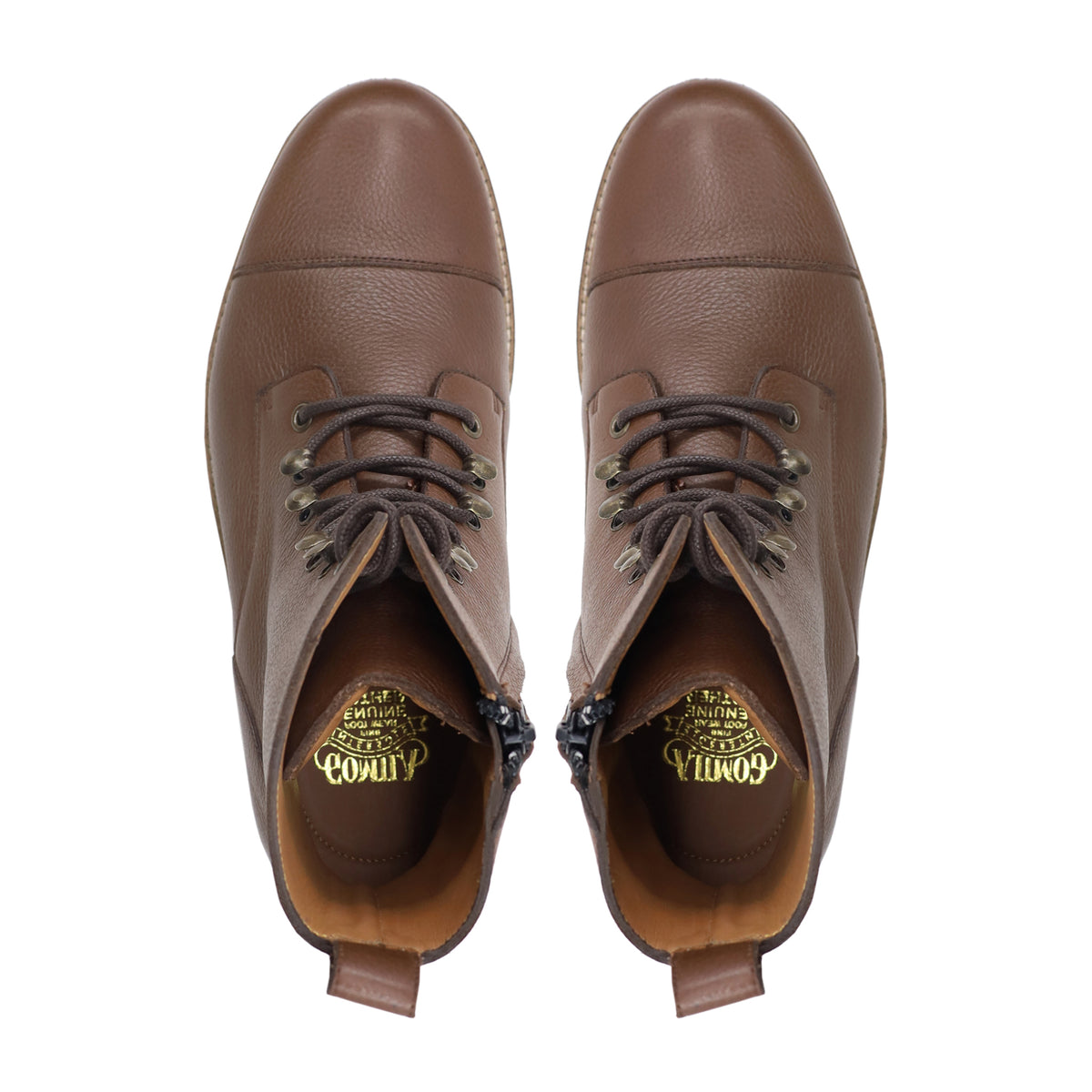 Matti - Men's Brown Pebble Grain Leather Boot