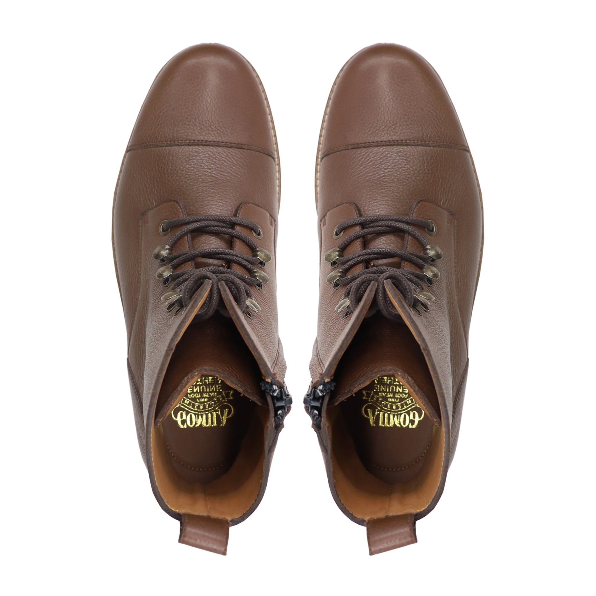 Matti - Men's Brown Pebble Grain Leather Boot