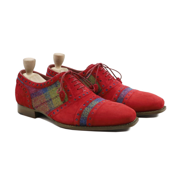 MAROK GY - FUSION OF RED KID SUEDE AND HARRIS TWEED OXFORD