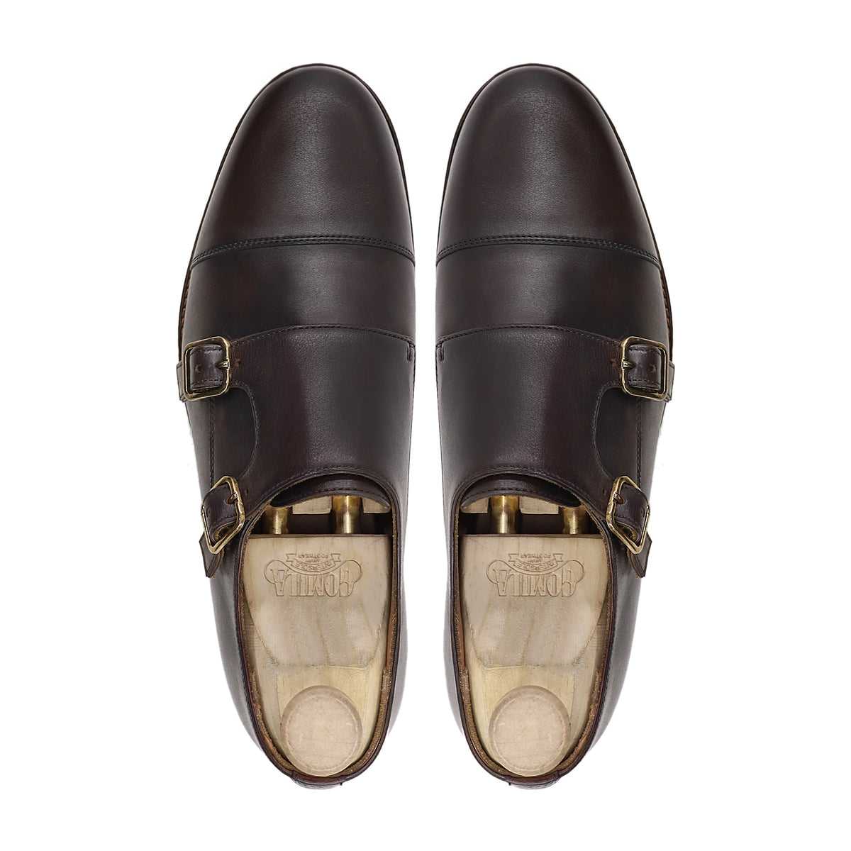 Nuray - Men's Dark Brown Calf Leather Double Monkstrap