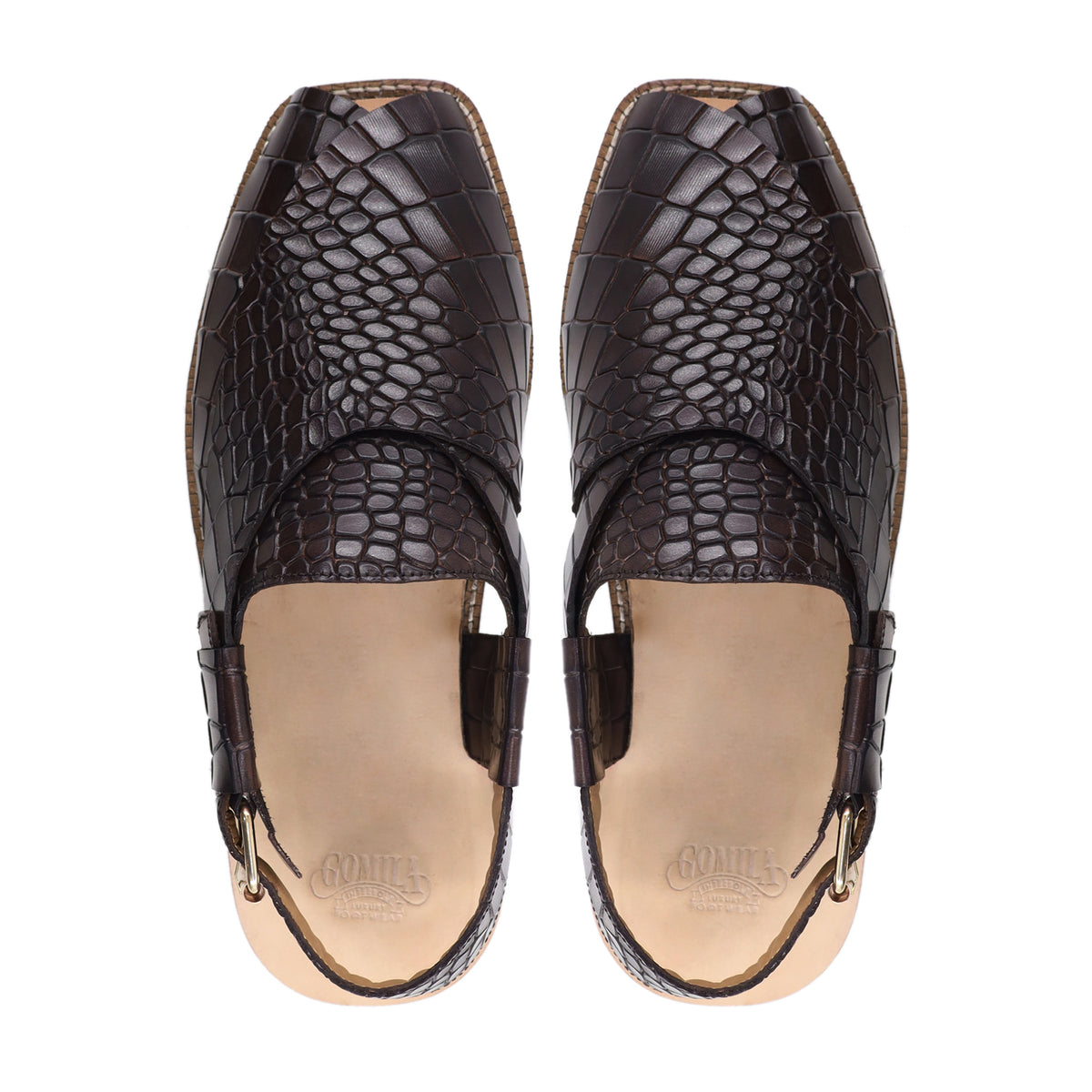 Dilana - Men's Dark Brown Calf Leather Sandal