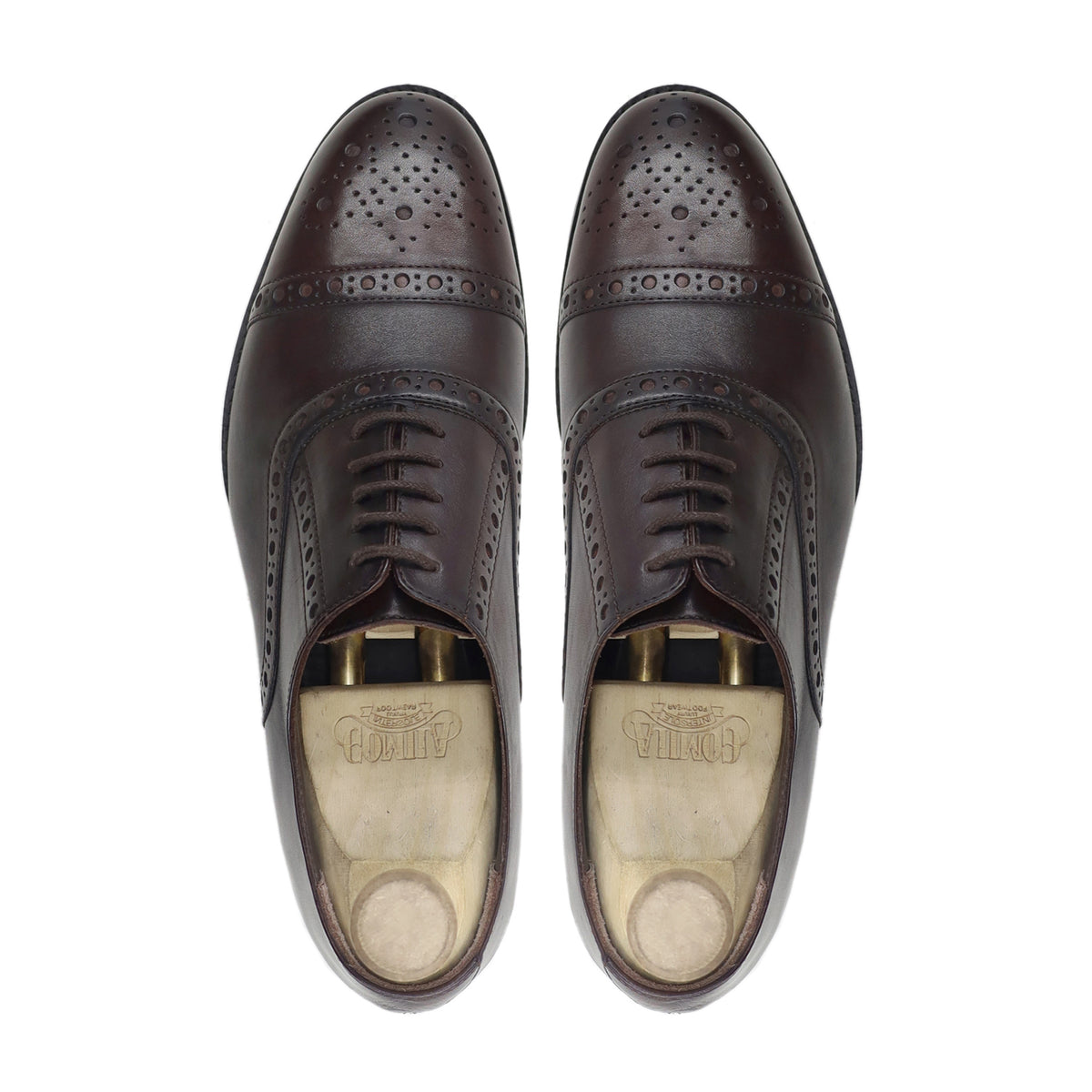 Yuya - Men's Dark Brown Calf Leather Oxford Shoe
