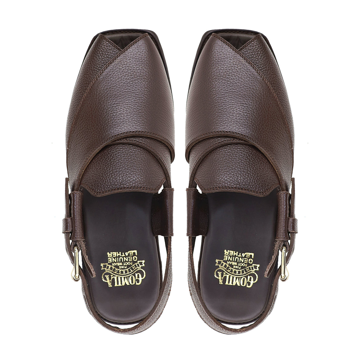 Shannel - Men's Dark Brown Pebble Grain Sandal
