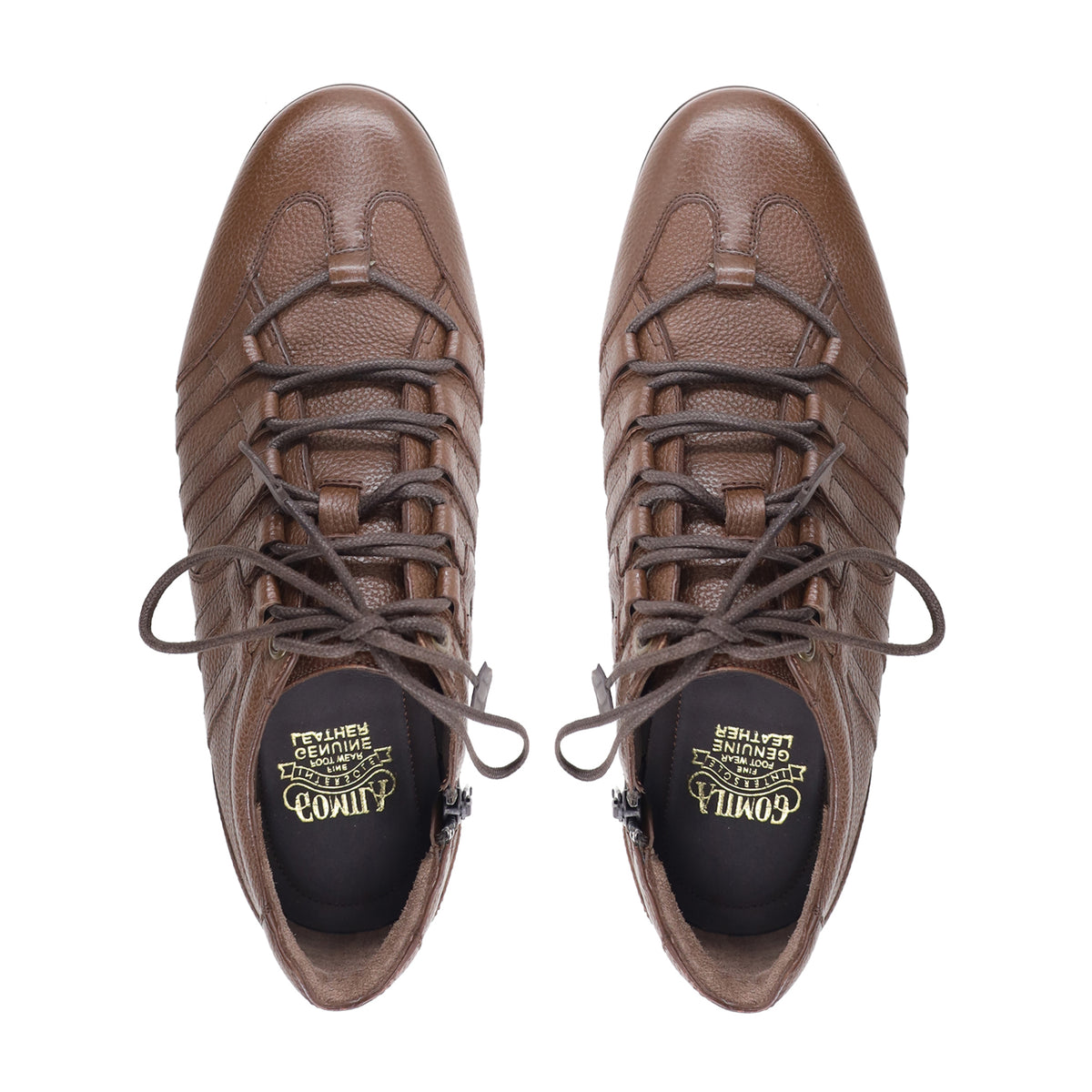 Zubtsov - Men's Brown Pebble Grain Leather Jogger