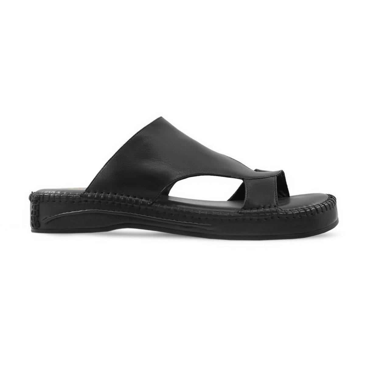 Tatsuya - Men's Black Calf Leather Slipper