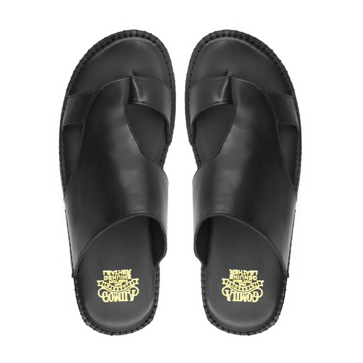 Tatsuya - Men's Black Calf Leather Slipper