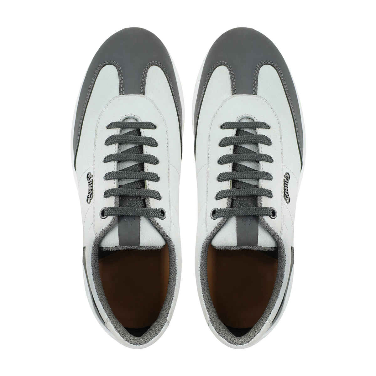 Ozil - Men's White and Gray Snearker