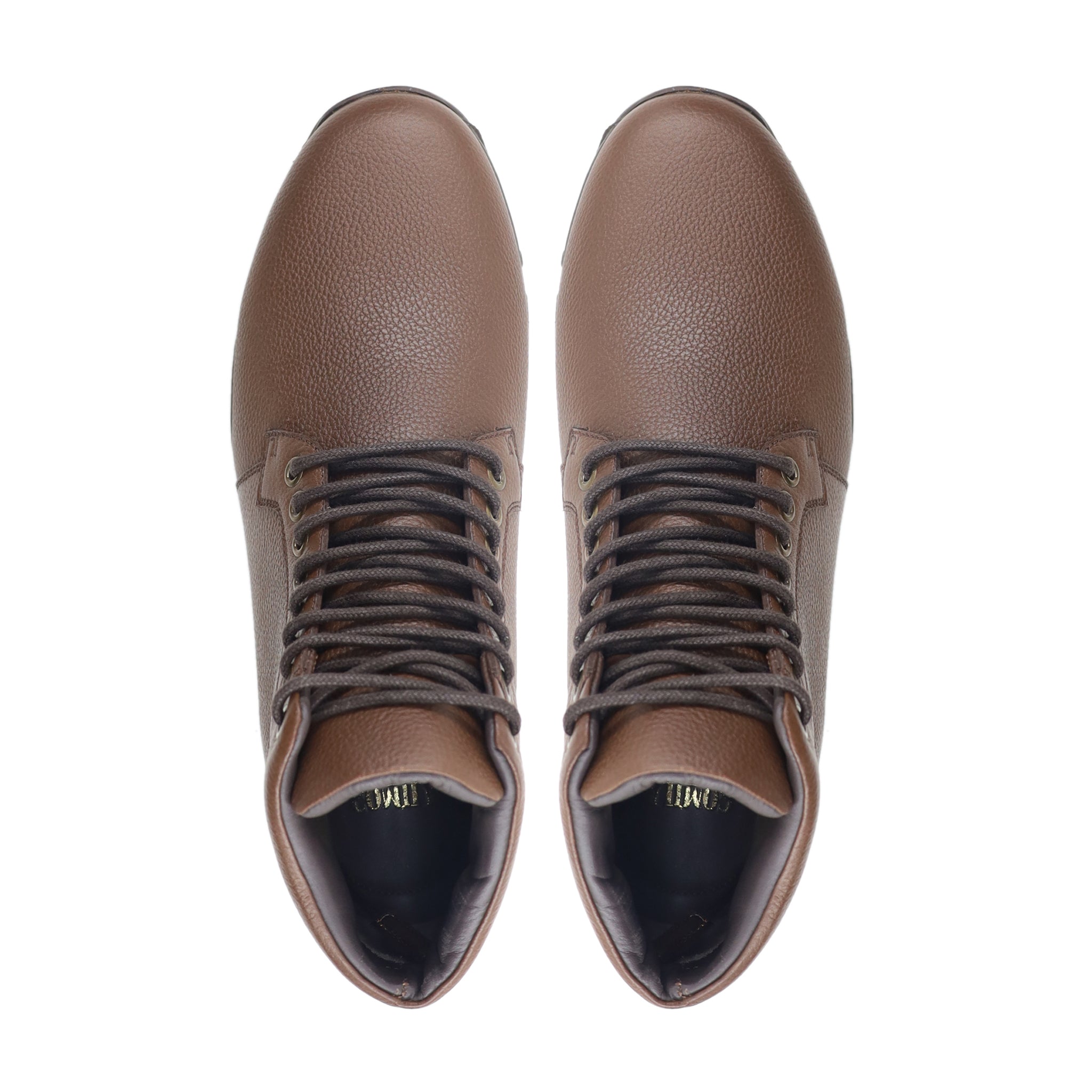 Kenta - Men's Brown Pebble Grain Leather Jogger