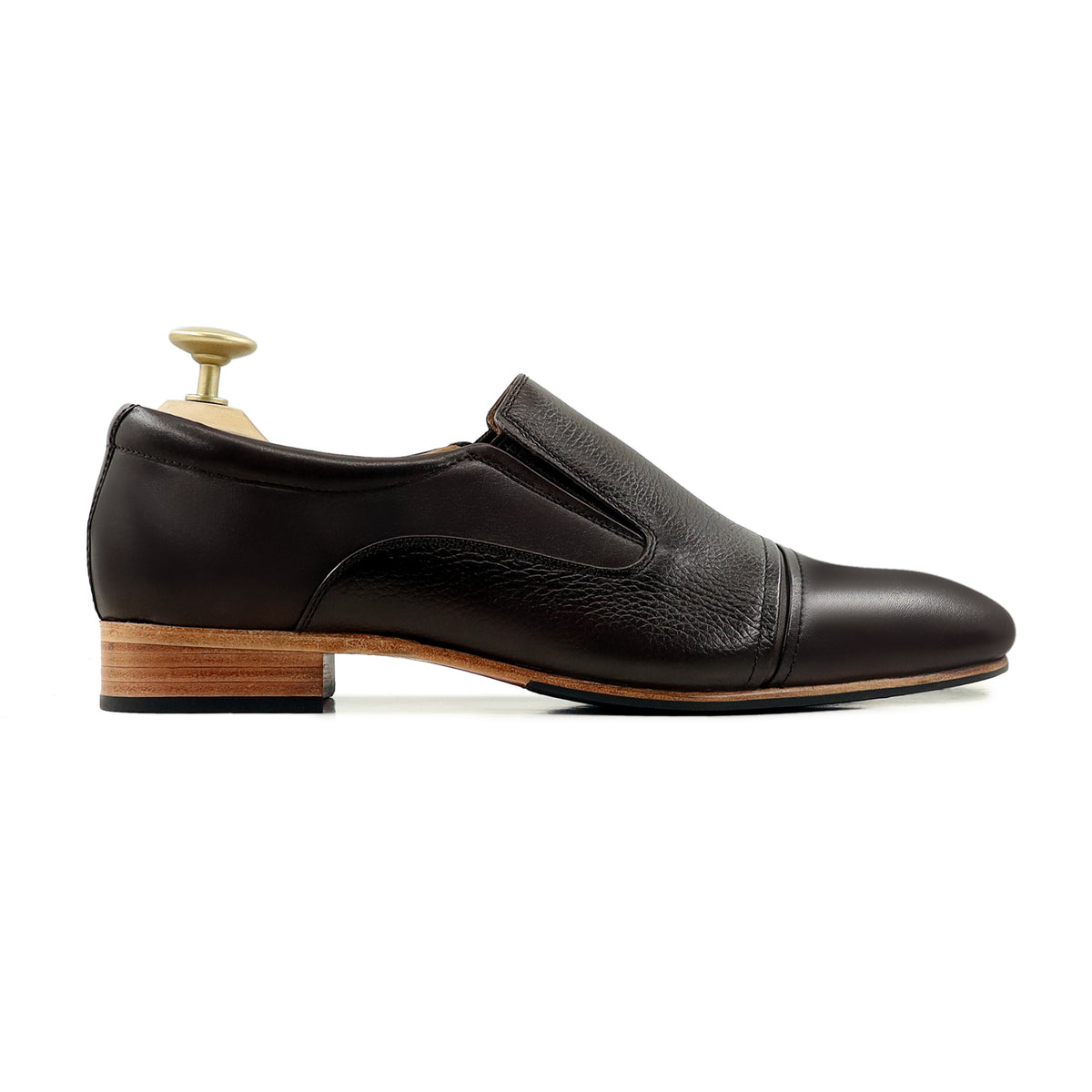 Spear - Men's Dark Brown Calf Leather Loafer