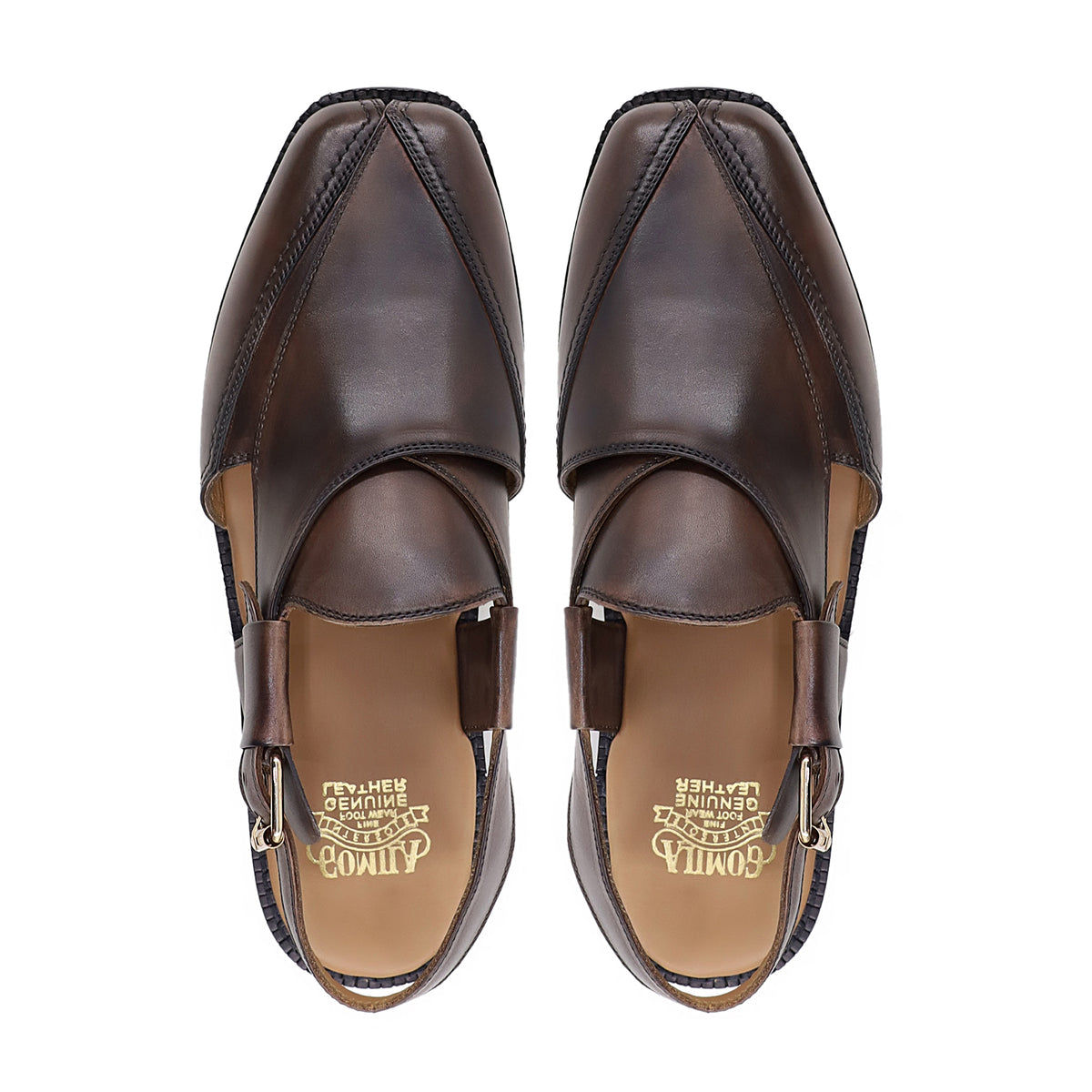 Jannae - Men's Brown Patina Calf Leather Sandal