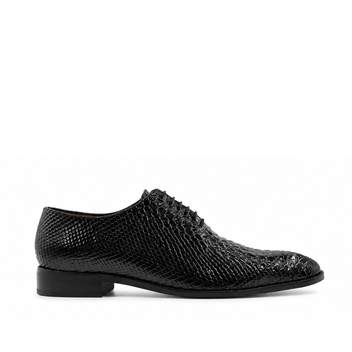 Kovo - Men's Black Patent Leather Wholecut Shoe