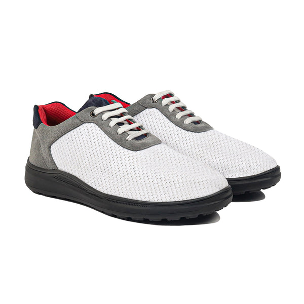 Loomark - Men's White and Charcoal Grey Sneaker