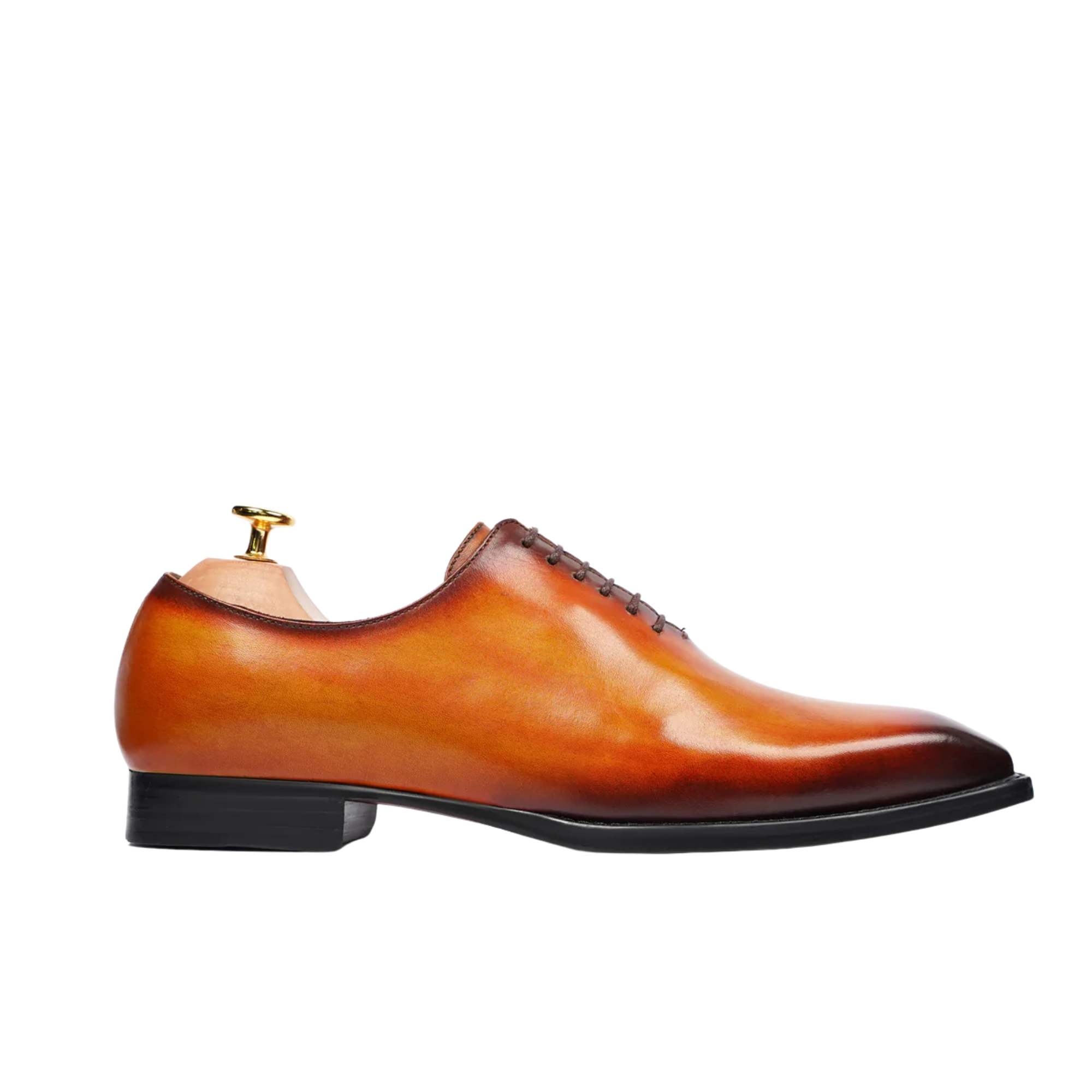 Dino - Men's Burnished Tan Patina Calf Leather Wholecut Shoe