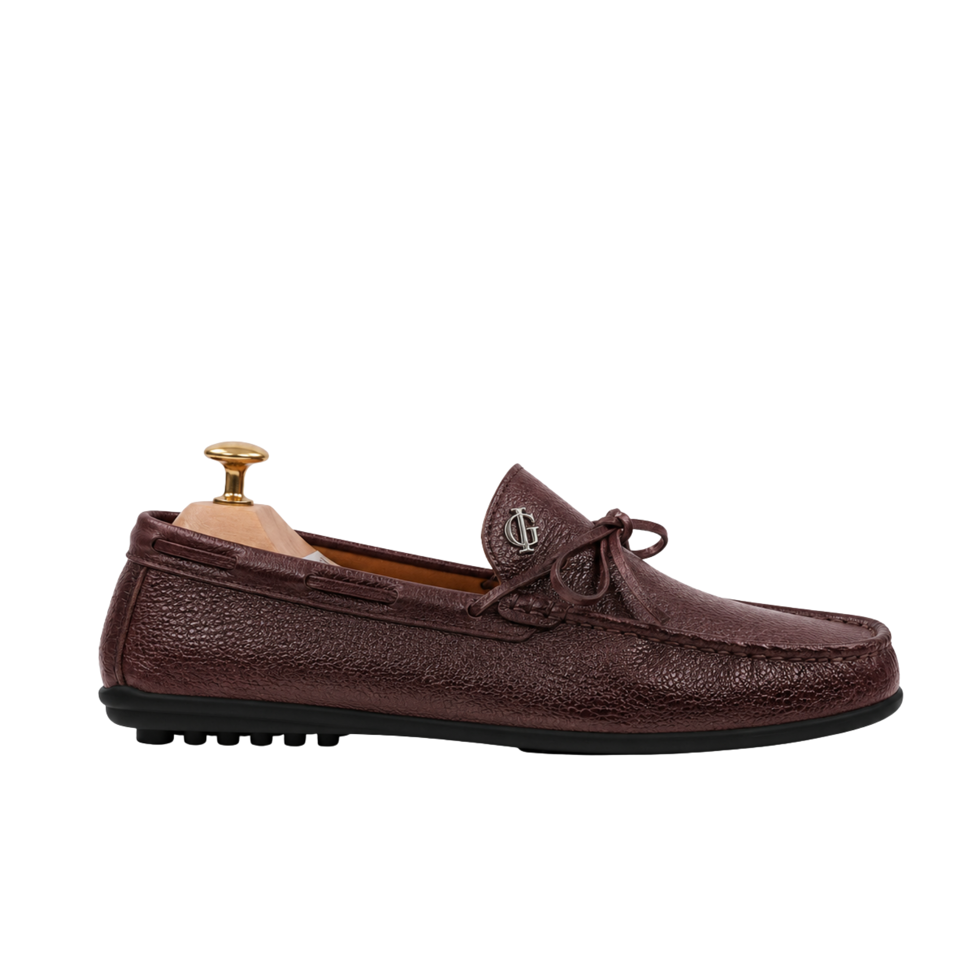 Solex - Men's Oxblood Pebble Grain Leather Driver Shoe