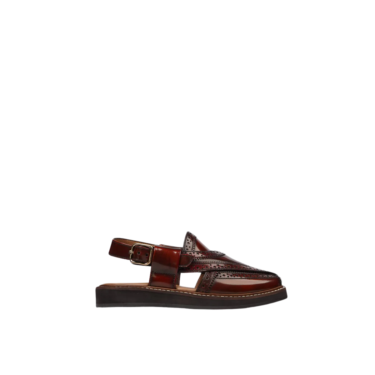 Alfons - Kid's Oxblood Box Leather High Shine Sandal (5-12 Years Old)