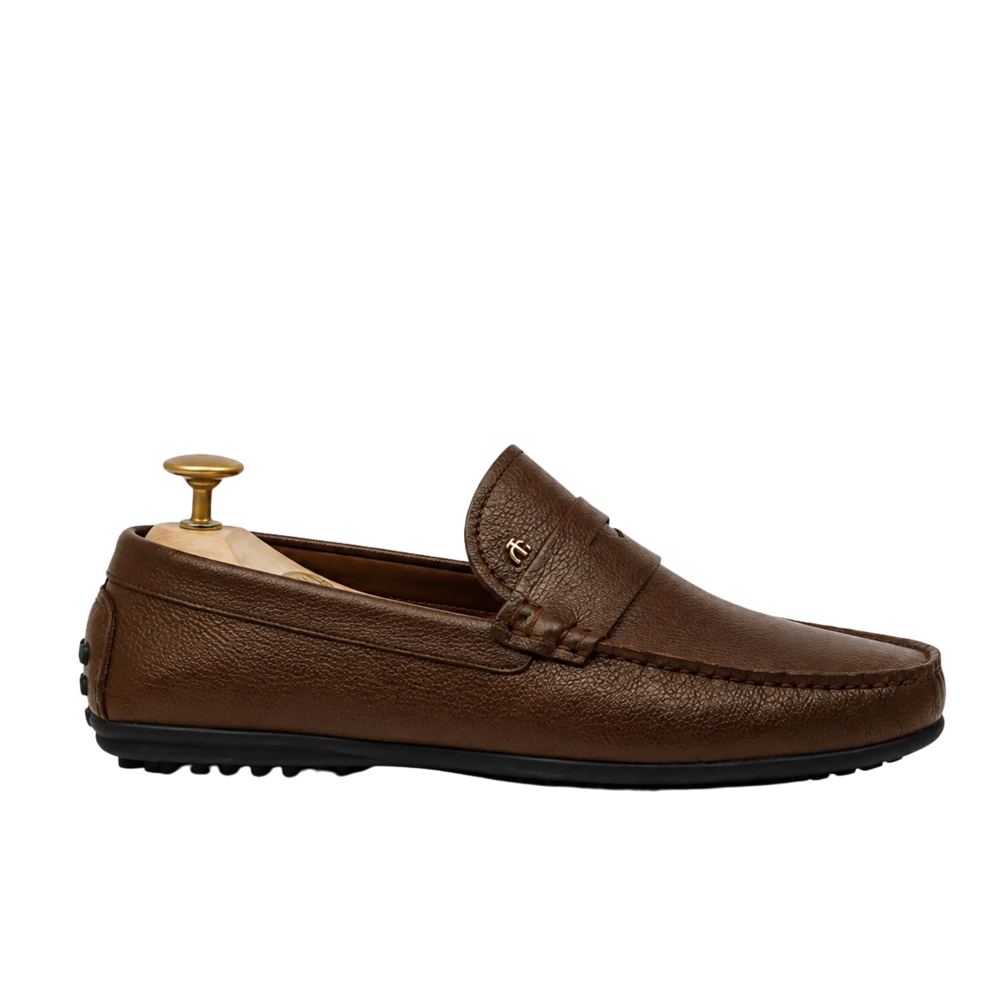 Evoke - Men's Brown Pebble Grain Leather Driver Shoe