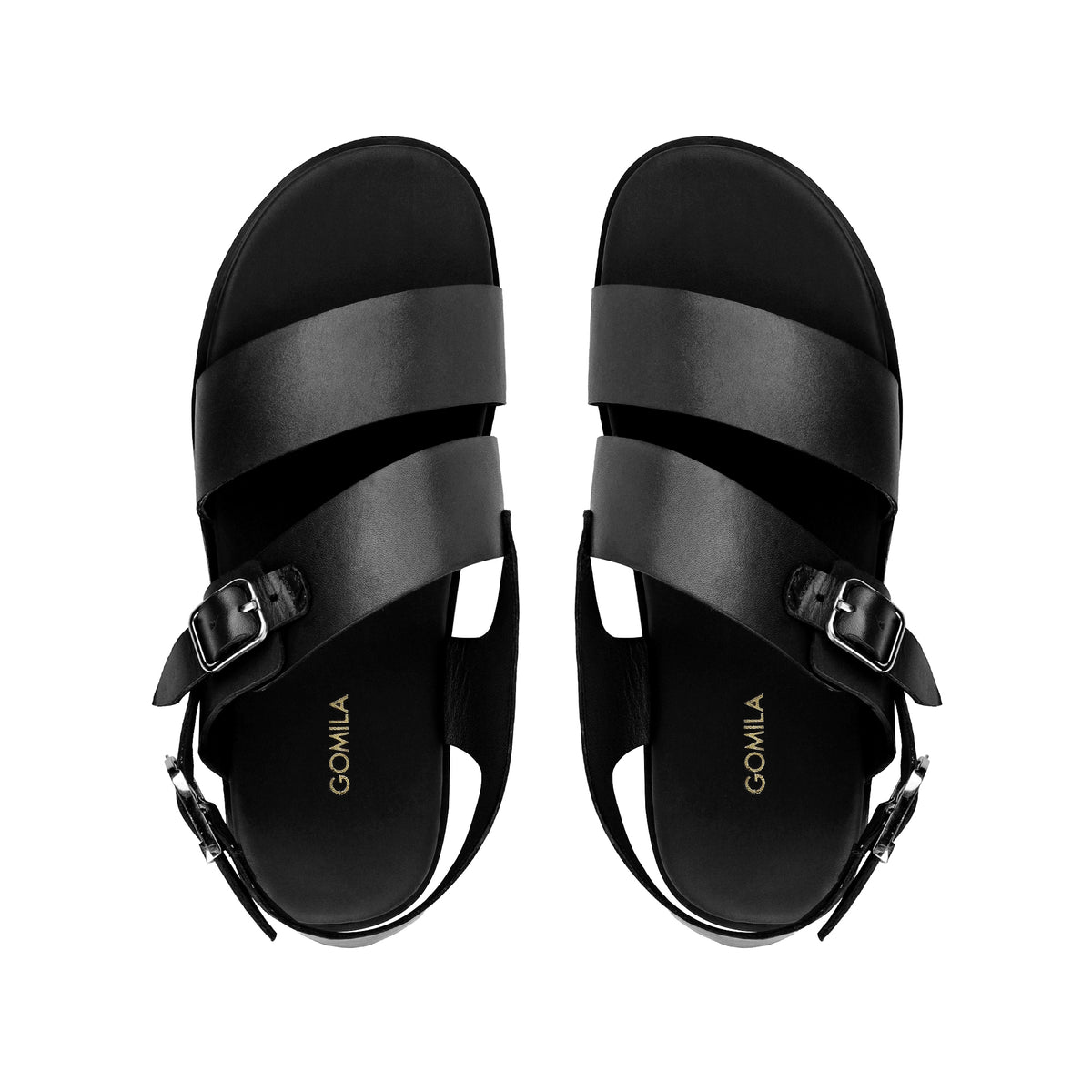 Matias - Men's Black Calf Leather Sandal