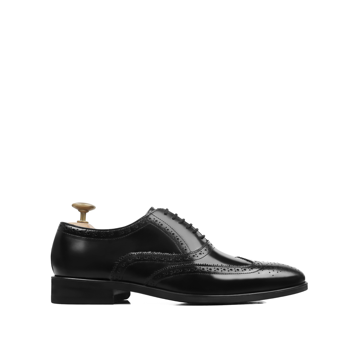 Mexo - Men's Black Box Leather High Shine Oxford Shoe