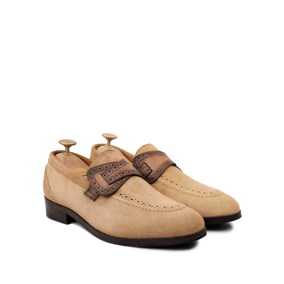 Mitsu - Men's Camel Brown Suede Loafer